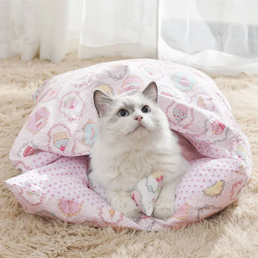 Warm Cat Sleeping Bag with Pillow Warm Cat Sleeping Bag with Pillow